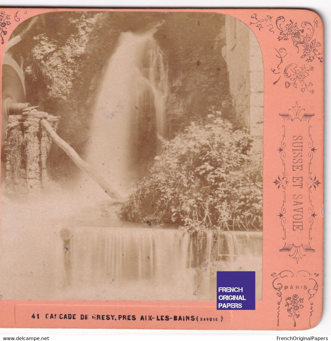 Cascade De Grésy Près Aix Les Bains - Photo Stéréoscopique 17,6x8,8cm Vers 1890 - Gorges Du Sierroz Alpes Savoie C5-29 - Photos Stéréoscopiques