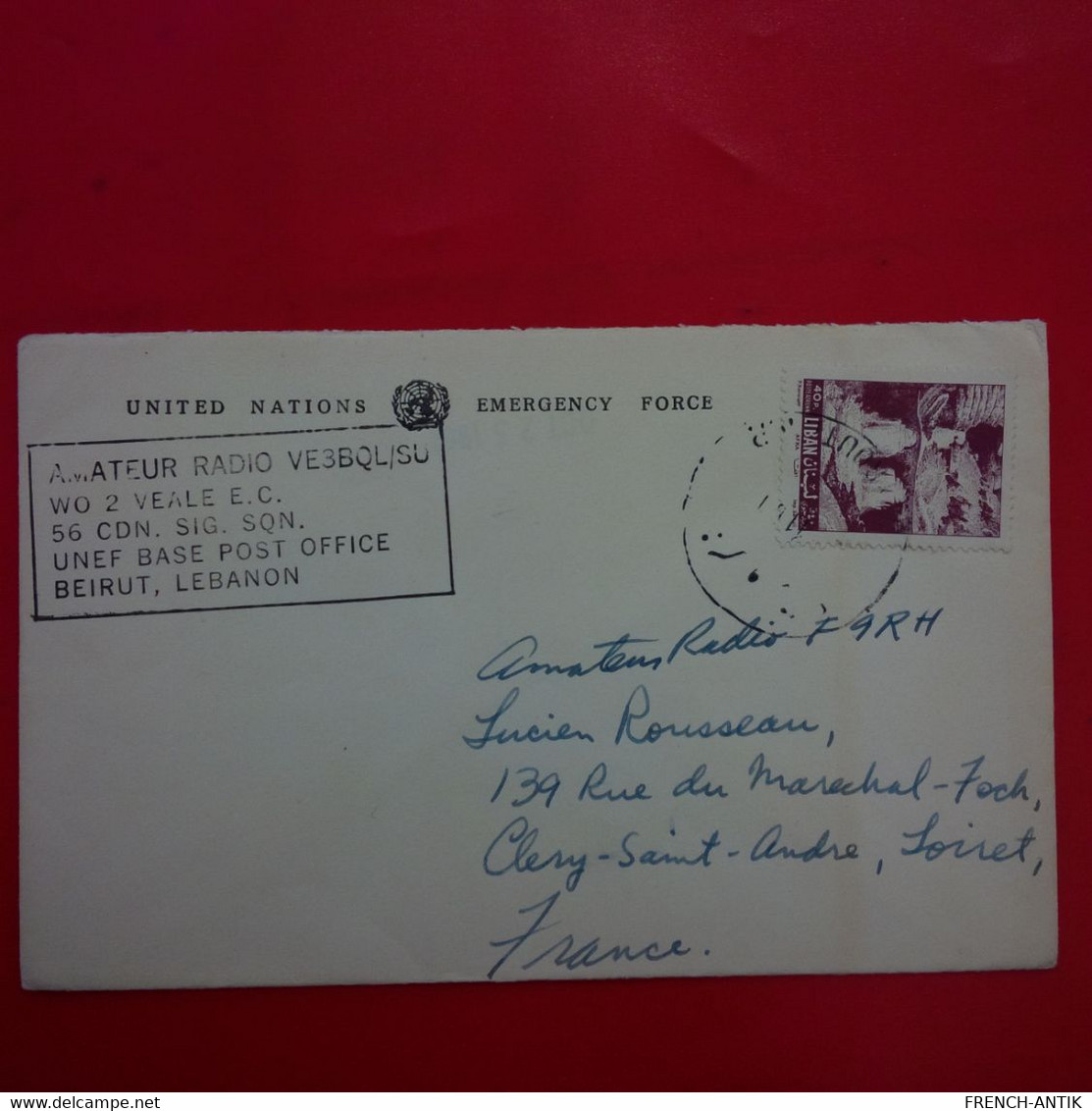 LETTRE BEYROUTH UNITED NATIONS POUR CLERY SAINT ANDRE - Libano