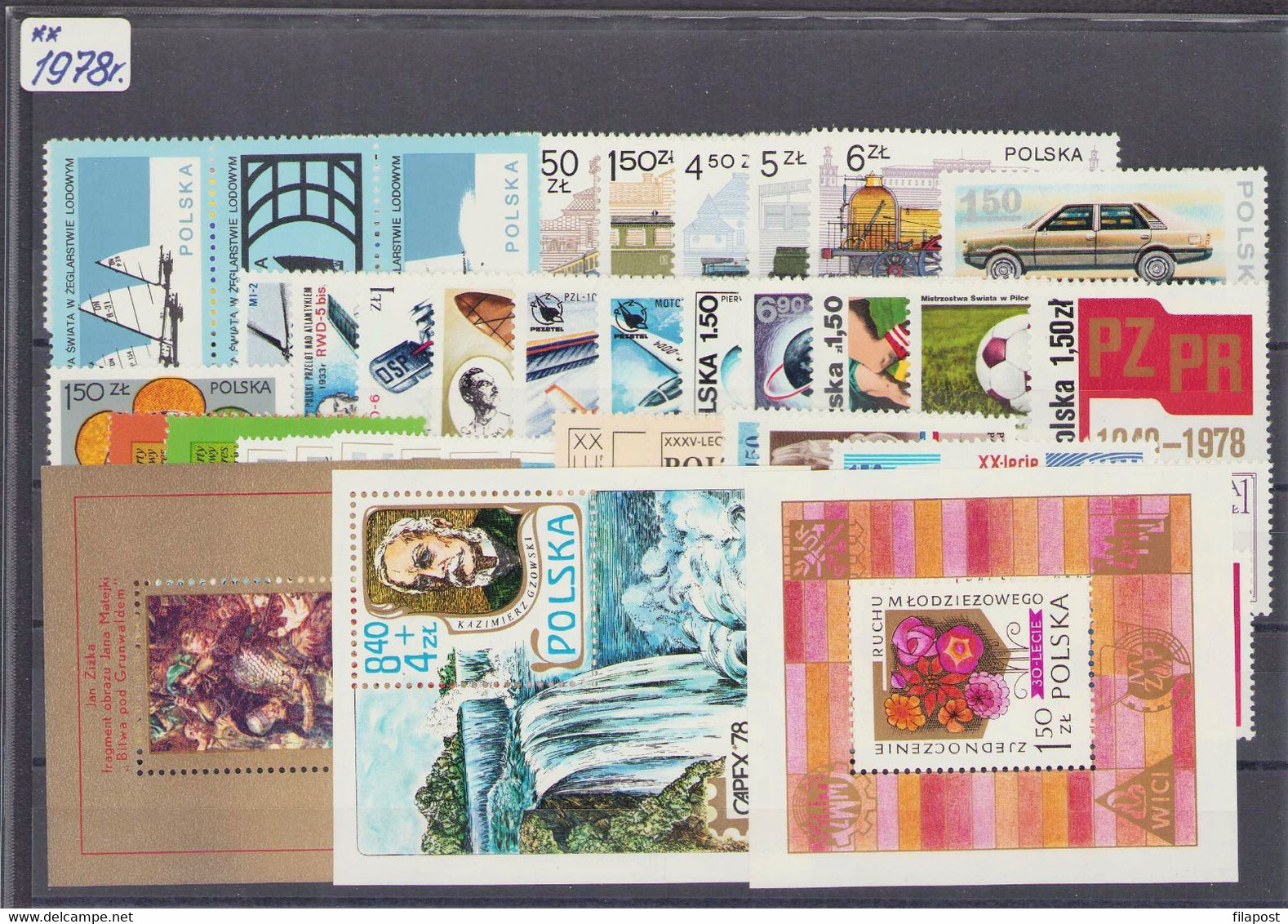 Poland 1978 Full Year / Space, Championships, Car, Paris, France, Eiffel Tower **MNH - Años Completos