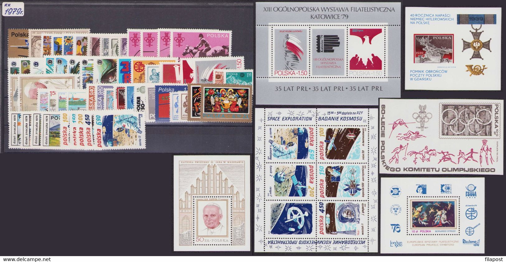 POLAND 1979 Full Year / Tadeusz Kosciuszko, Space, Sailing, Horseriding, Horses, Pope John Paul II MNH** - Années Complètes