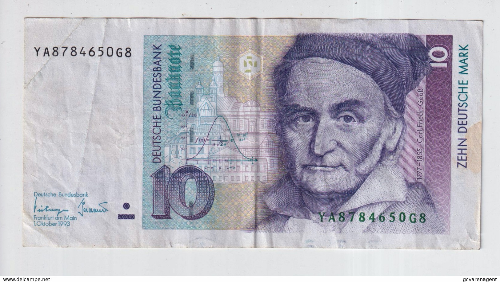 10 DEUTSCHE BUNDESBANK BANKNOTE  1993       2 SCANS - 10 Deutsche Mark