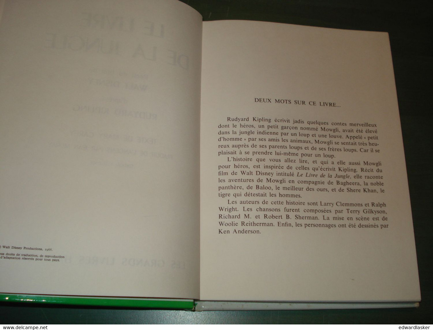 Le LIVRE De La JUNGLE - Disney D'après Kipling - Hachette 1968 - Hachette
