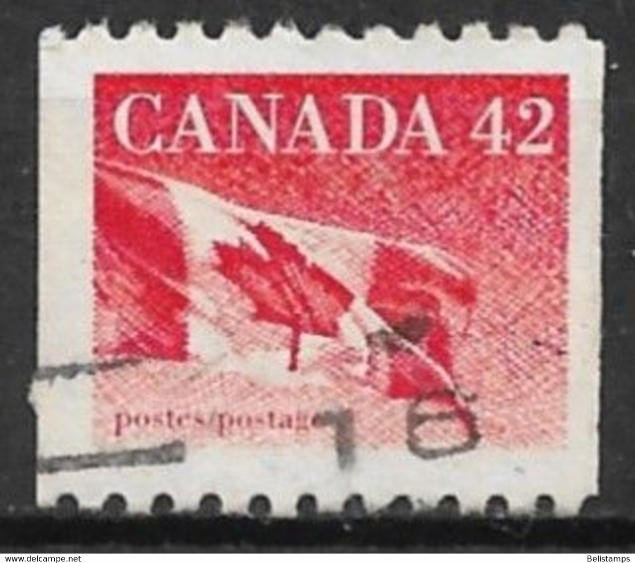 Canada 1991. Scott #1394 (U) Flag - Coil Stamps