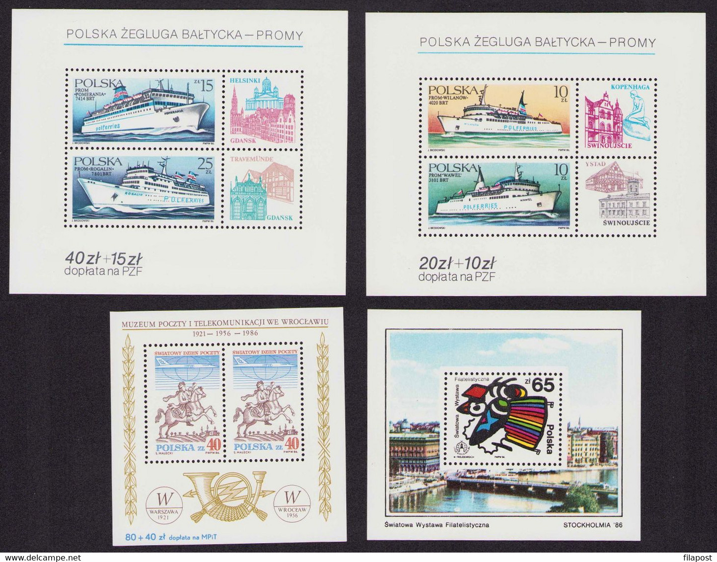 Poland 1986 Full Year / Polsteam, Cargo Ship, Ferry, Transport, FIFA, Birds Wild Game, Invasion, Cycling MNH** - Full Years