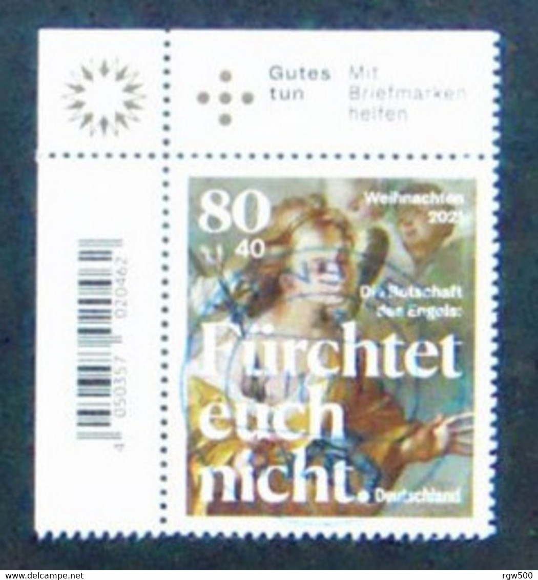 Bund/BRD November 2021 Zuschlagsmarke "Weihnachten" MiNr 3636 Ecke 1, Ersttagsgestempelt - Used Stamps