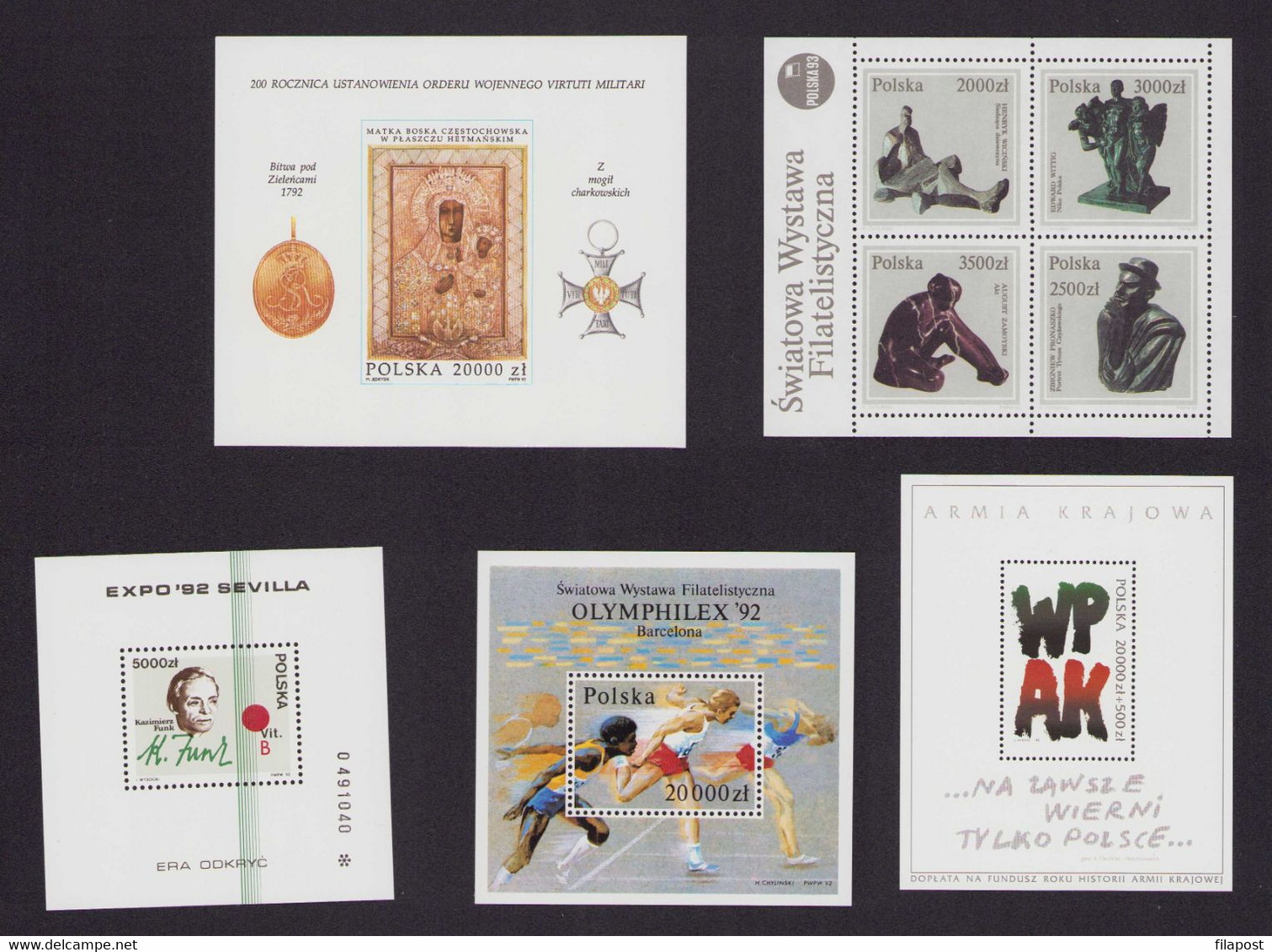 POLAND 1992 Full Year / World Philatelic Exhibition Olymphilex 92 Barcelona, Coat Of Arms, Wyszynski MNH** W/o 104A - Années Complètes