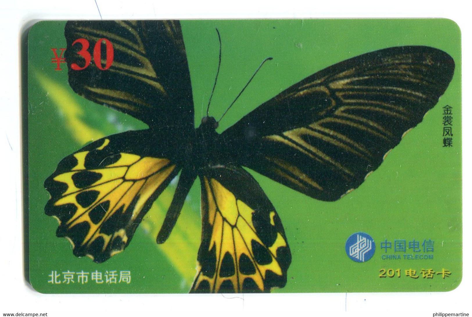 Télécarte China Telecom : Papillon - Farfalle