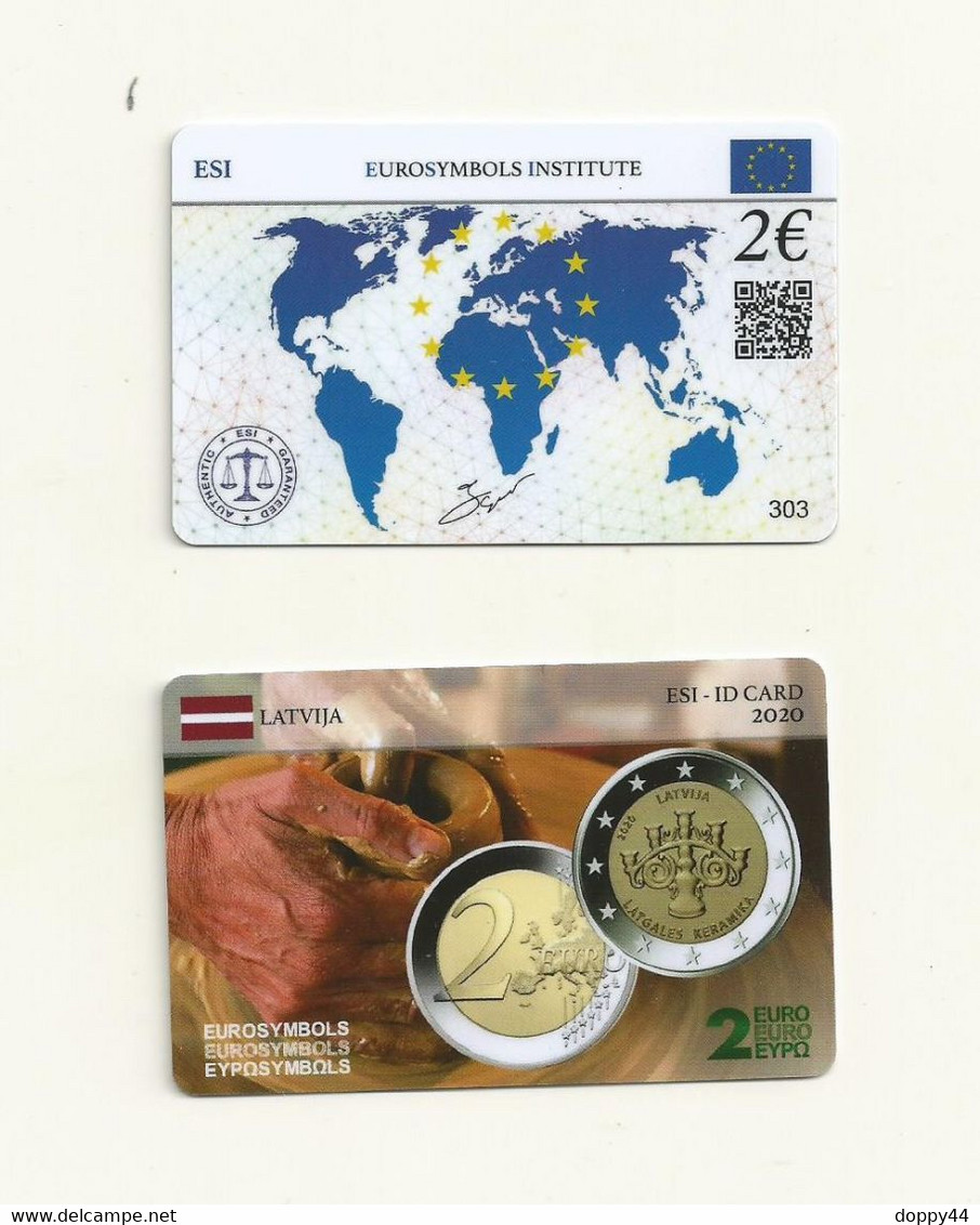 CARTE DE COLLECTION SANS PIECE LETTONIE EUROSYMBOLS INSTITUTE  ESI ID CARD MILLESIME 2020. - Lettland