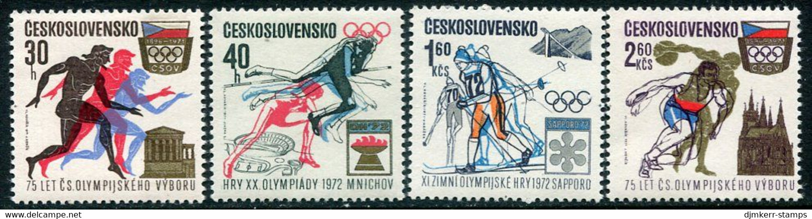 CZECHOSLOVAKIA 1971 National Olympic Committee MNH / **  Michel 2045-48 - Nuevos