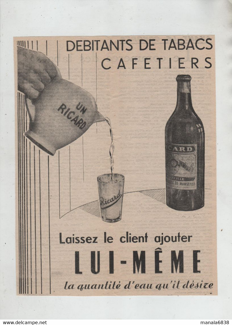 Débitants De Tabacs Cafetiers Un Ricard - Advertising