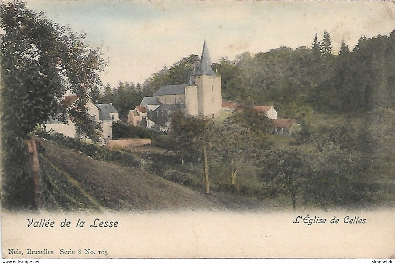 Vallée De La Lesse - L'Eglise De CELLES - Carte Colorisée - Celles