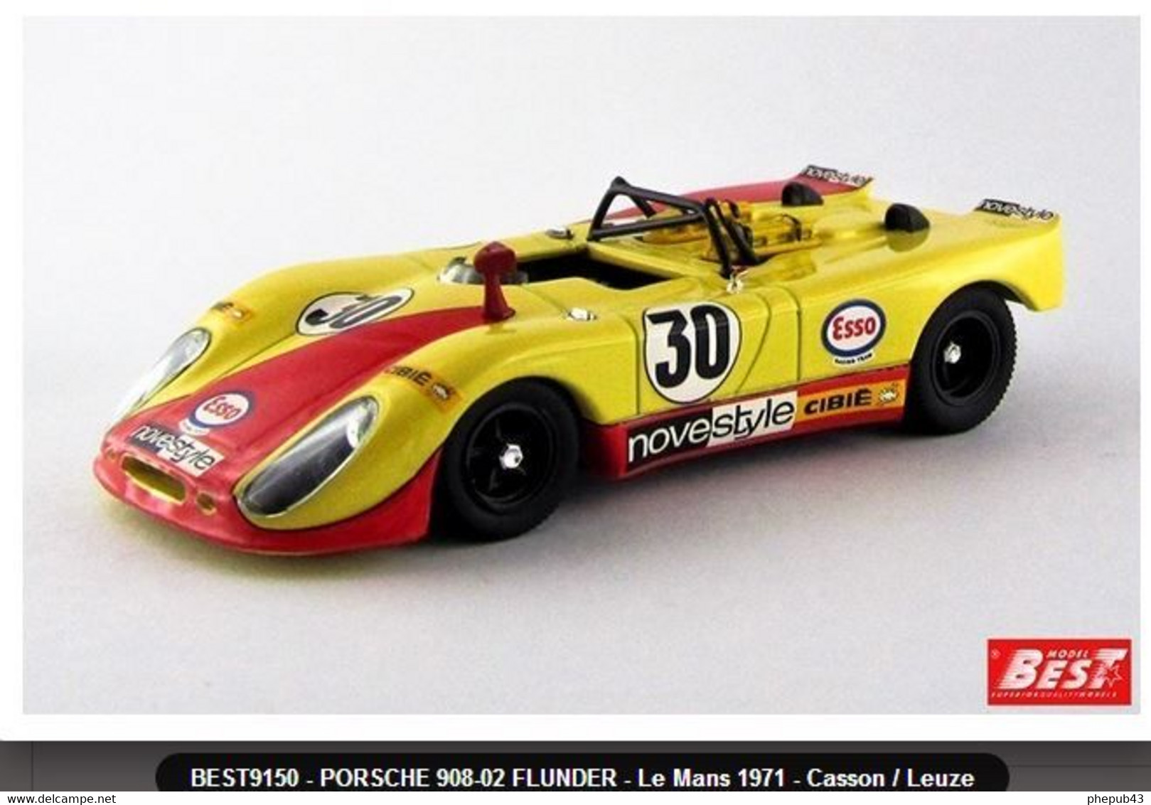 Porsche 908/02 Flunder - Casson/Leuze - 24h Le Mans 1971 #30 - Best Model - Best Model