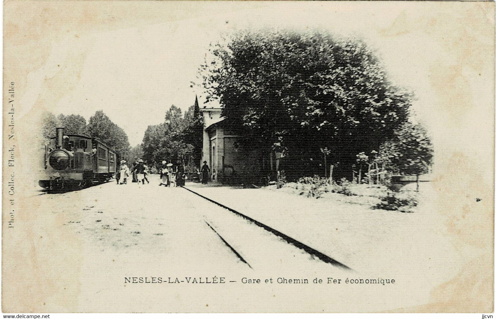 ** 95 - Val D' Oise - Nesles La Vallée - Gare Et Chemin De Fer Economique (Précurseur) - Carte Souple - Nesles-la-Vallée