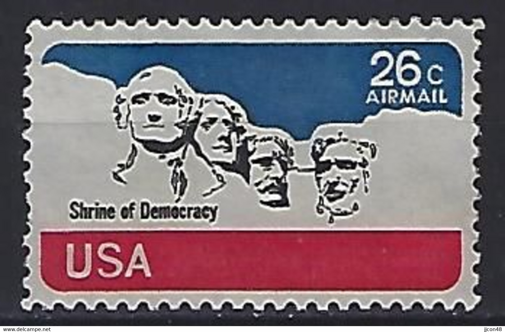 USA  1974  Air Mail, Mt. Rushmore  (*) MM  Mi.1128 - 3b. 1961-... Nuevos