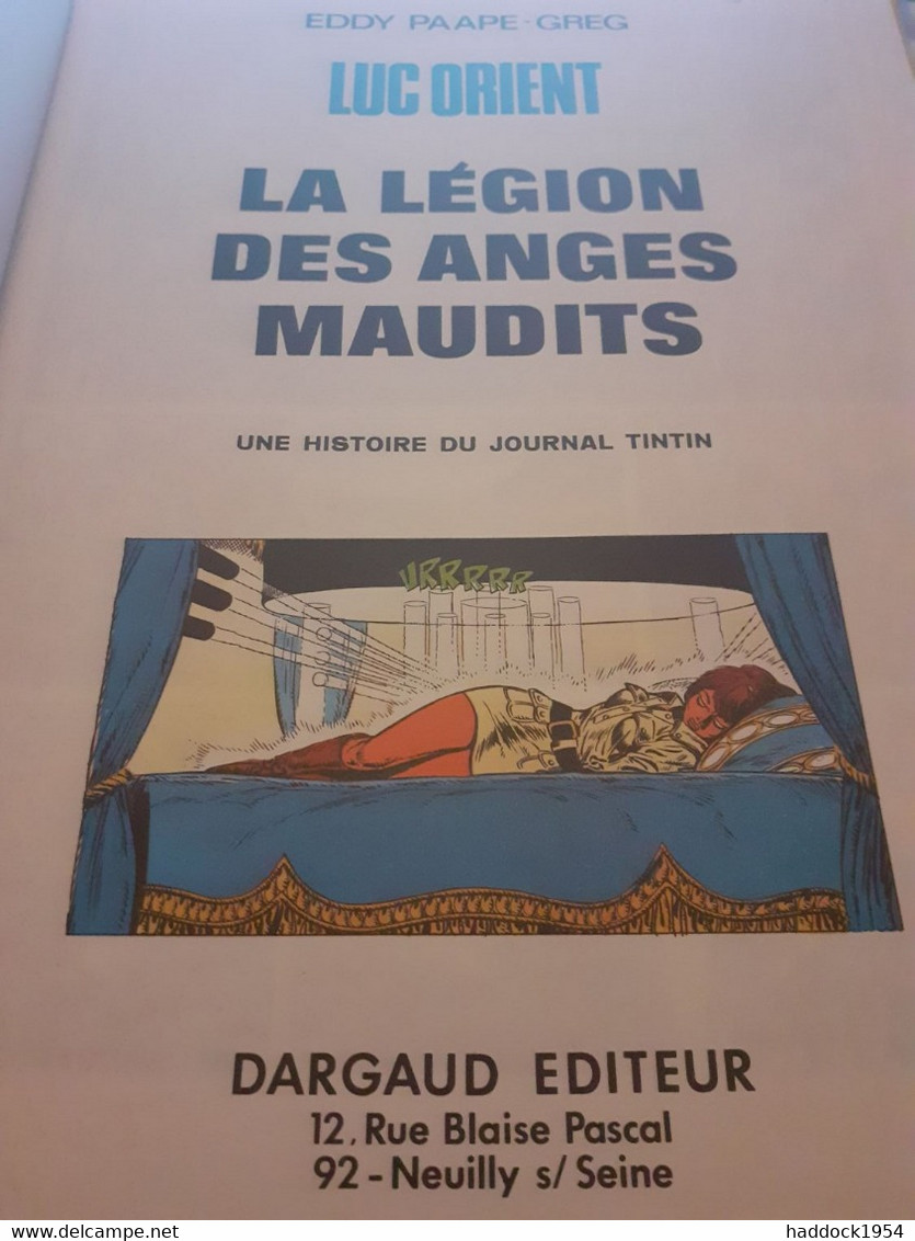 La Légion Des Anges Maudits EDDY PAAPE GREG Dargaud 1975 - Luc Orient