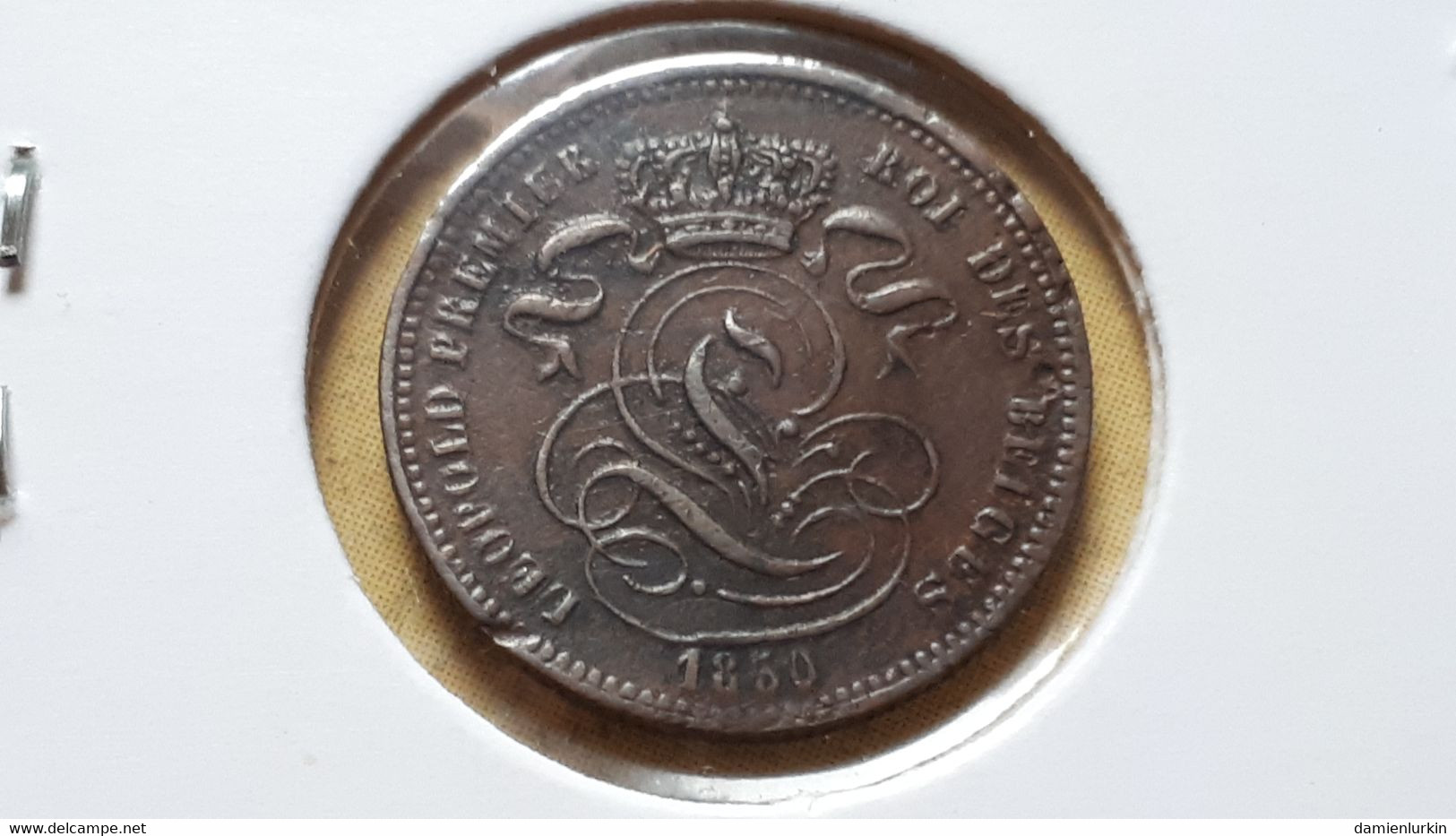 --PROMO 70€--BELGIQUE LEOPOLD IER SUPERBE 1 CENTIME 1850 VARIANTE TEXTE LEGEREMENT SPLITé AU REVERS--LIRE DESCRIPTIF-- - 1 Centime