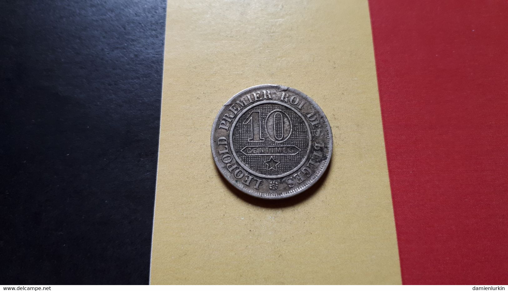 BELGIQUE LEOPOLD IER 10 CENTIMES 1863 FLAN CASSé LORS DE LA FRAPPE AU REVERS (NON NETTOYEE) - 10 Cent