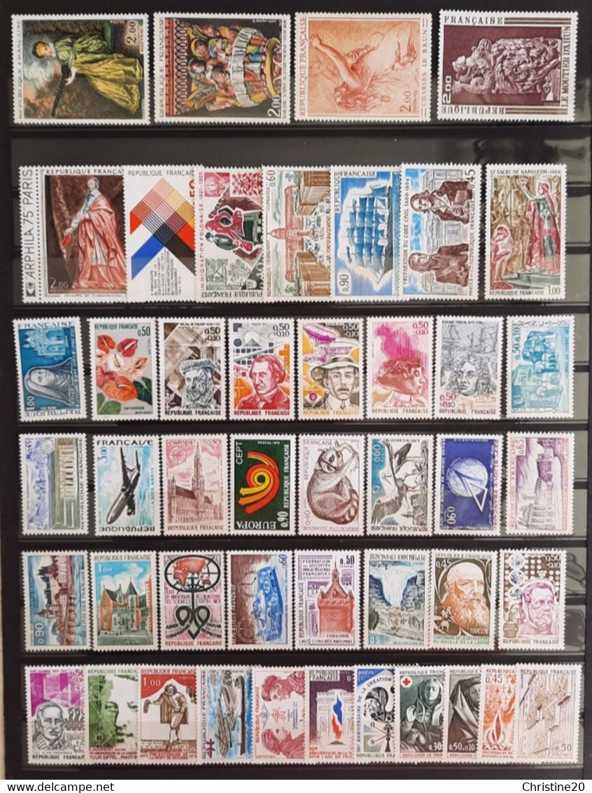 France 1973, 46 Timbres **TB Cote 31€ - 1970-1979