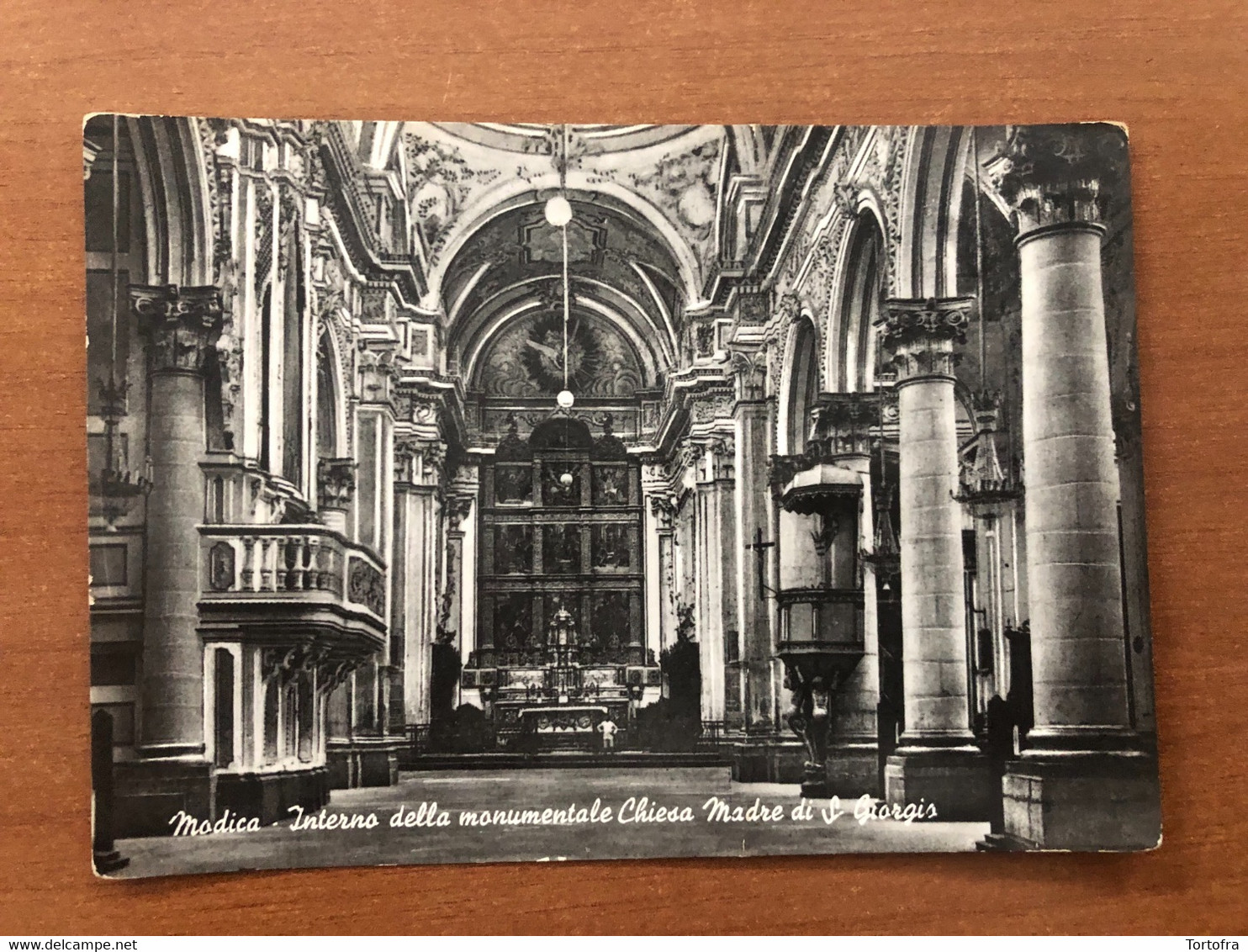 MODICA ( RAGUSA ) INTERNO DELLA MONUMENTALE CHIESA MADRE DI S. GIORGIO 1959 - Modica