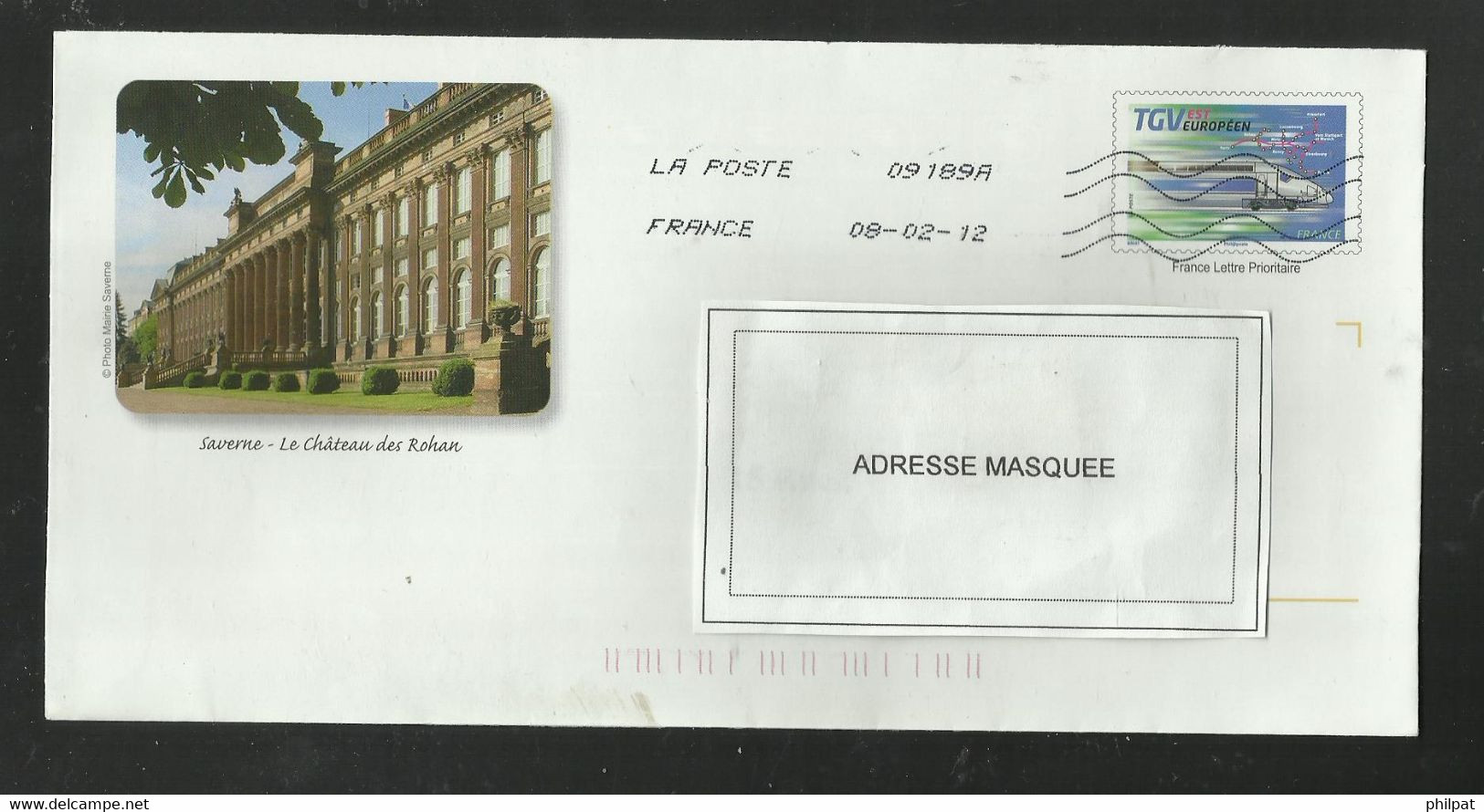 PAP PRET A POSTER TGV EST SAVERNE LE CHATEAU DES ROHAN - Enveloppes Repiquages (avant 1995)