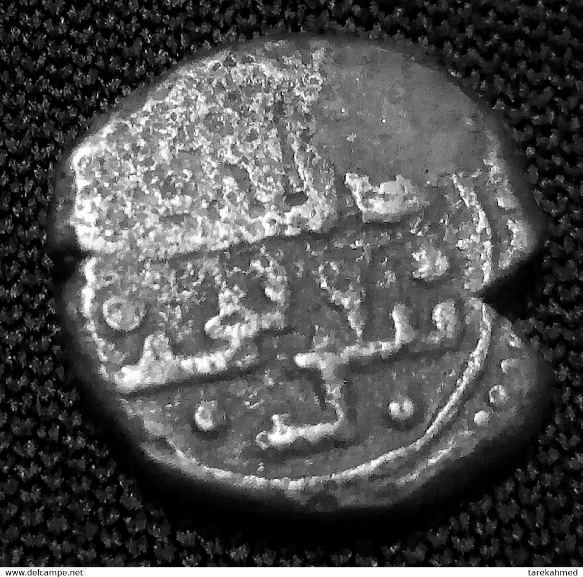 Islamic Kingdom Of Sicily , Rare Follaro,  Messina Mint, 1191  , King Tanqrir And His Son ROGERIVS:, REX , Gomaa - Islamiques