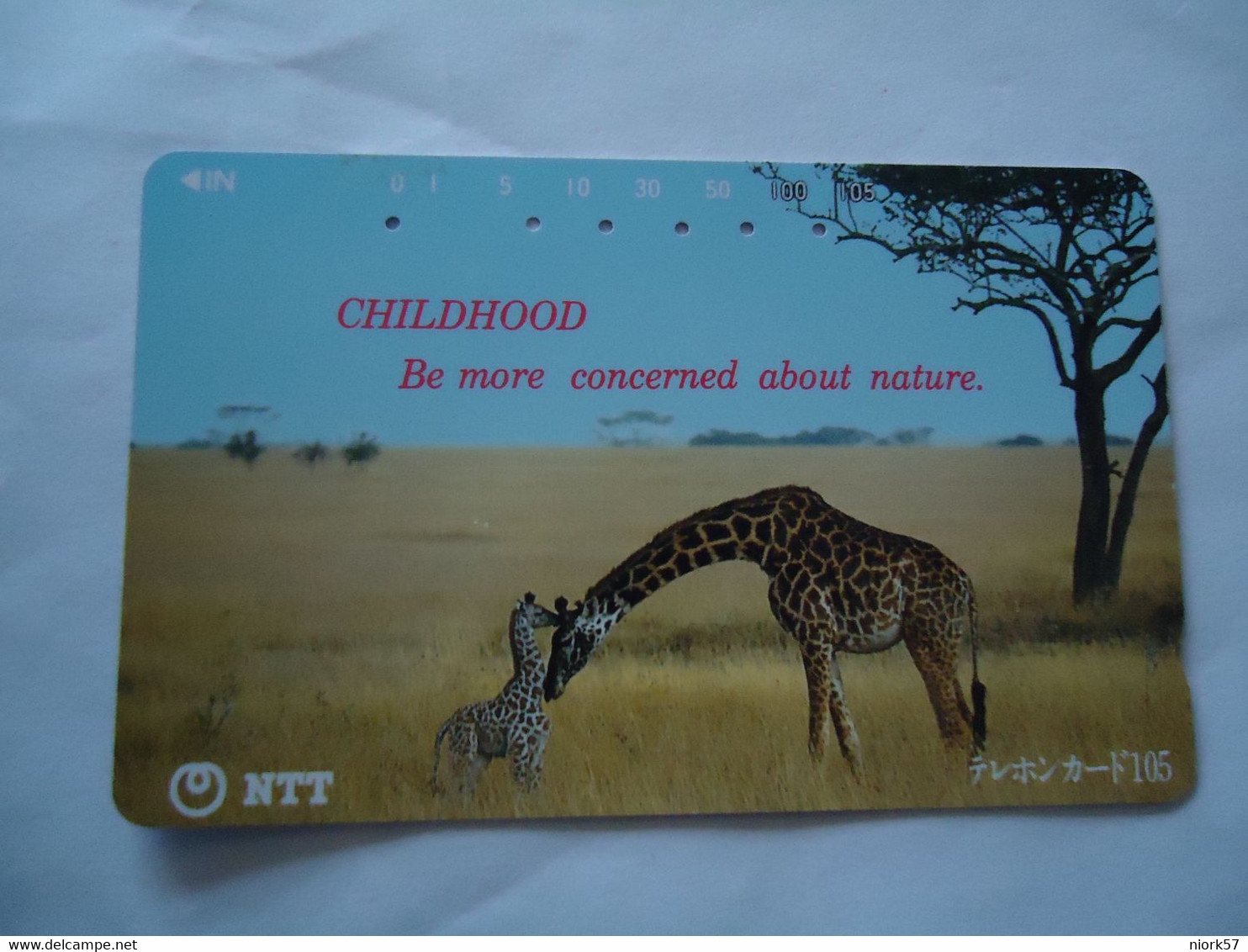 JAPAN USED CARDS ANIMALS GIRAFFE - Oerwoud