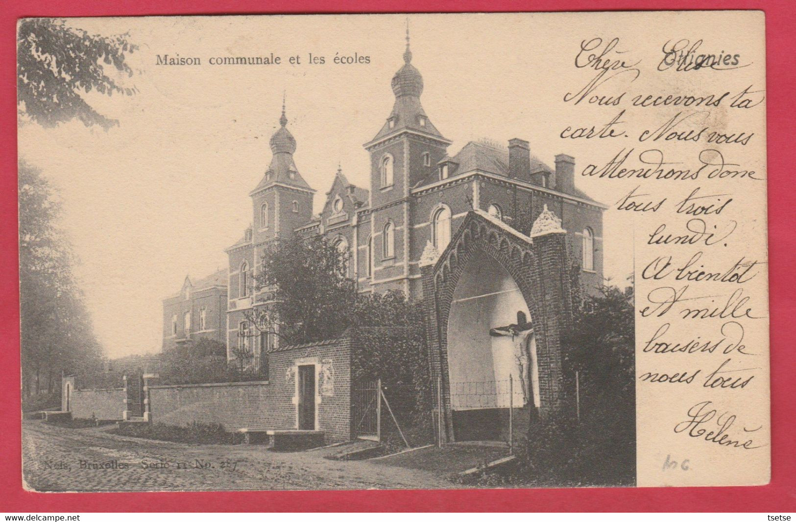 Ottignies - Maison Communale Et Les écoles - Nels  - Serie 11 N° 287 - 1912 ( Voir Verso ) - Ottignies-Louvain-la-Neuve