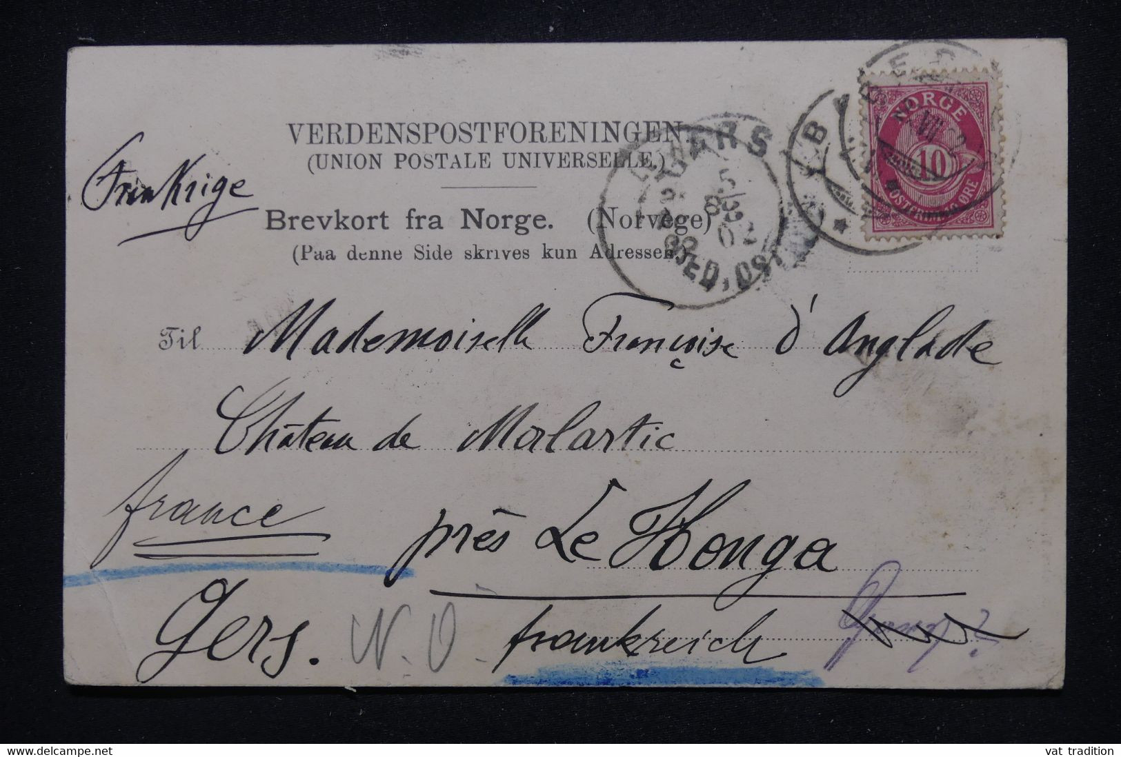 NORVÈGE - Affranchissement De Bergen Sur Carte Postale Pour La France En 1902 - L 110038 - Covers & Documents