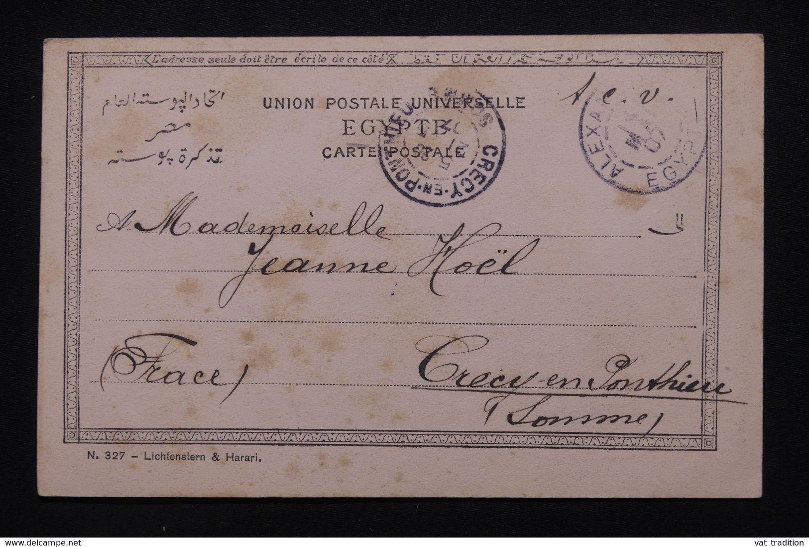 ALEXANDRIE - Affranchissement Mouchon De Alexandrie Sur Carte Postale Pour La France En 1907 - L 110056 - Briefe U. Dokumente