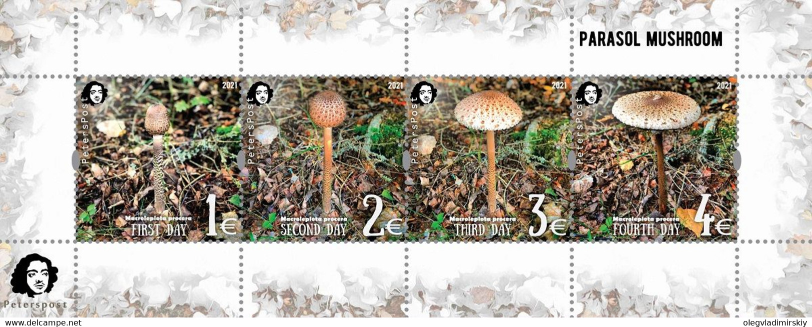 Finland 2021 Parasol Mushroom A Delicacy Of Gastronomy Peterspost Set Of 4 Stamps In Block Mint - Ungebraucht