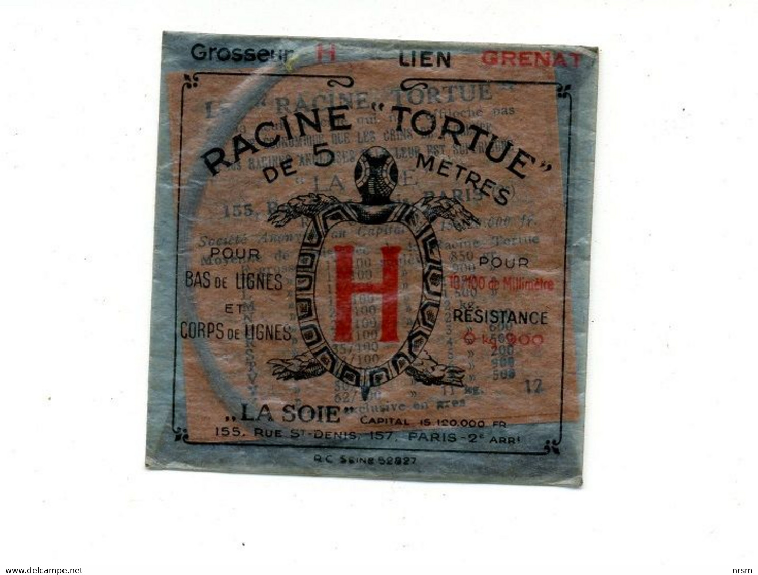 Matériel De Pêche / Collection Thème Pêche / Ancien Sachet De Bas De Ligne "H" De Marque : TORTUE - Pêche