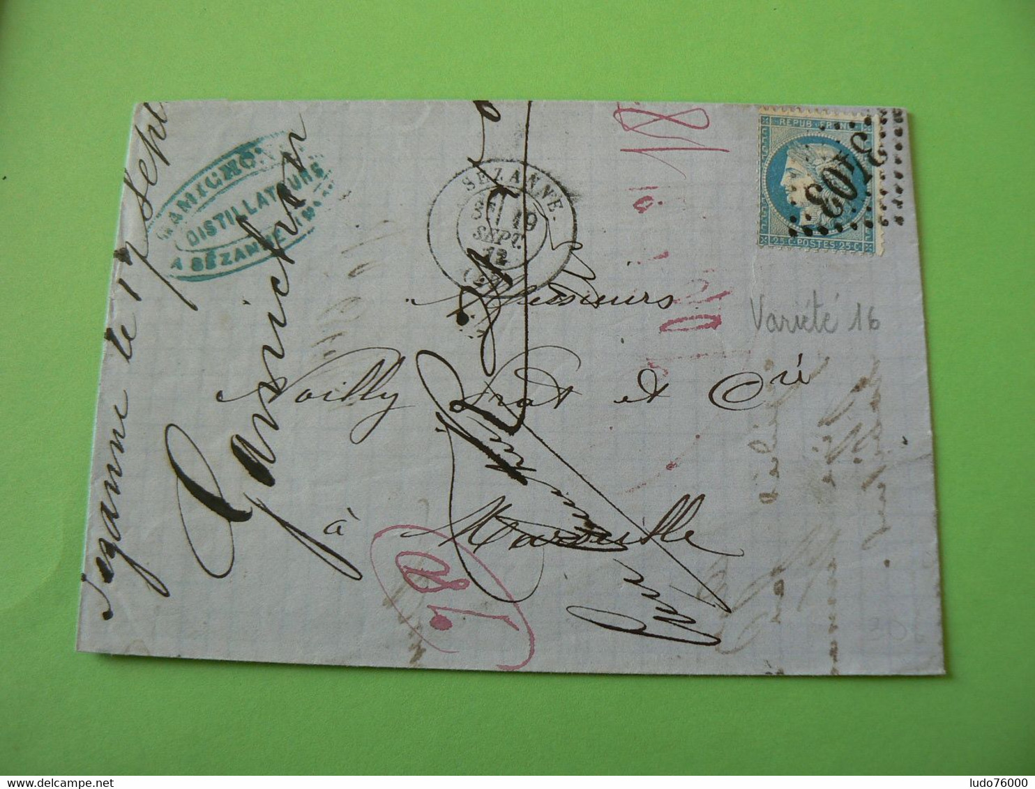 D 247 / CERES N° 60 SUR LETTRE - 1871-1875 Cérès