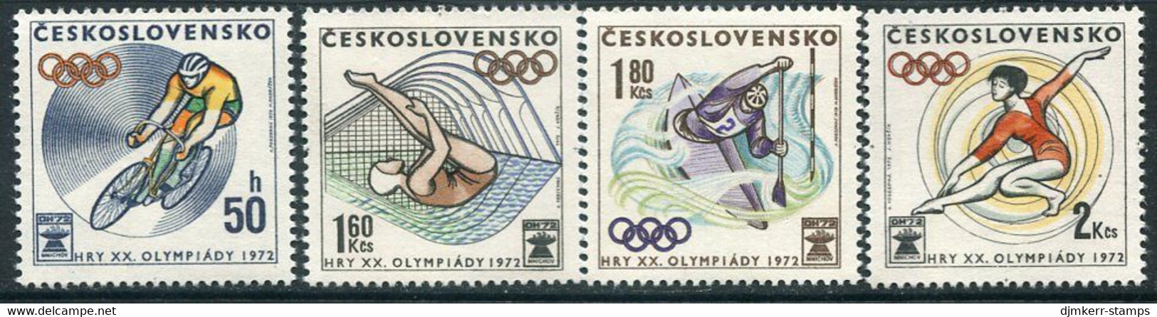 CZECHOSLOVAKIA 1972 Olympic Games, Munich MNH / **  Michel 2067-70 - Unused Stamps