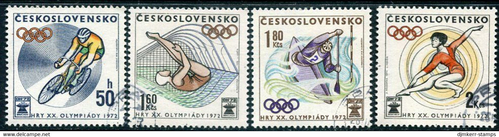 CZECHOSLOVAKIA 1972 Olympic Games, Munich Used  Michel 2067-70 - Oblitérés