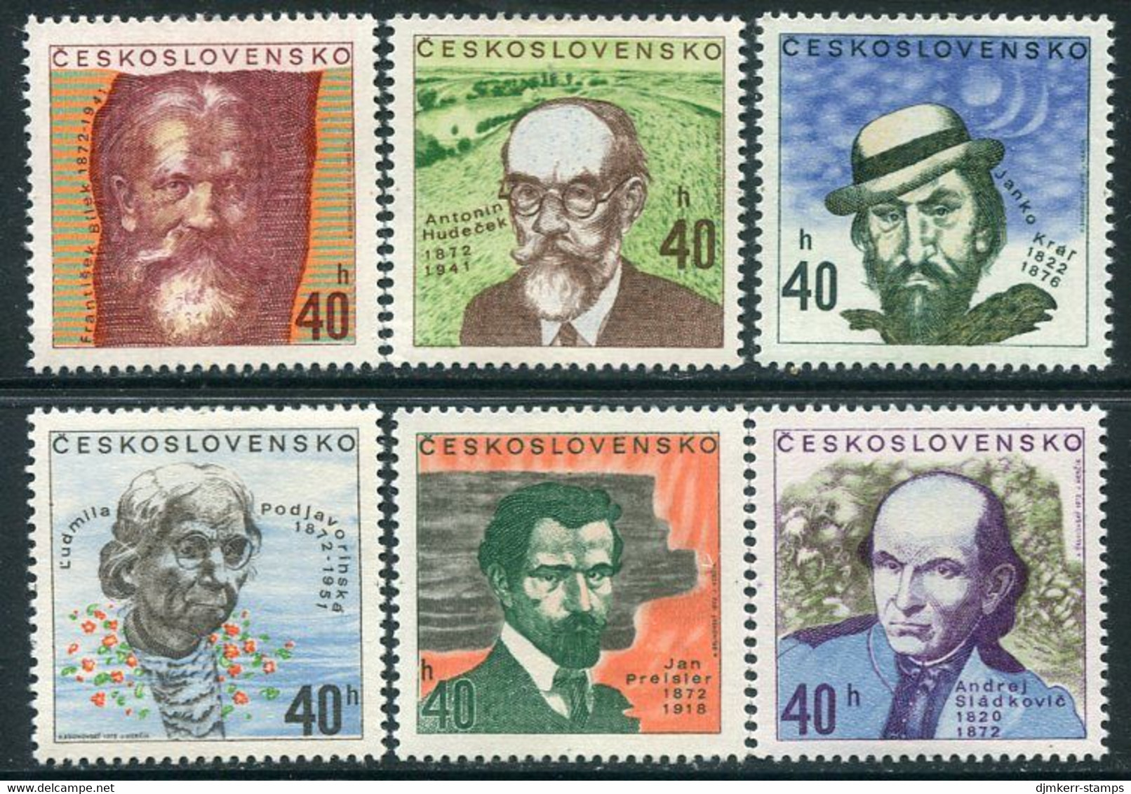 CZECHOSLOVAKIA 1972 Personalities MNH / **  Michel 2073-78 - Nuevos