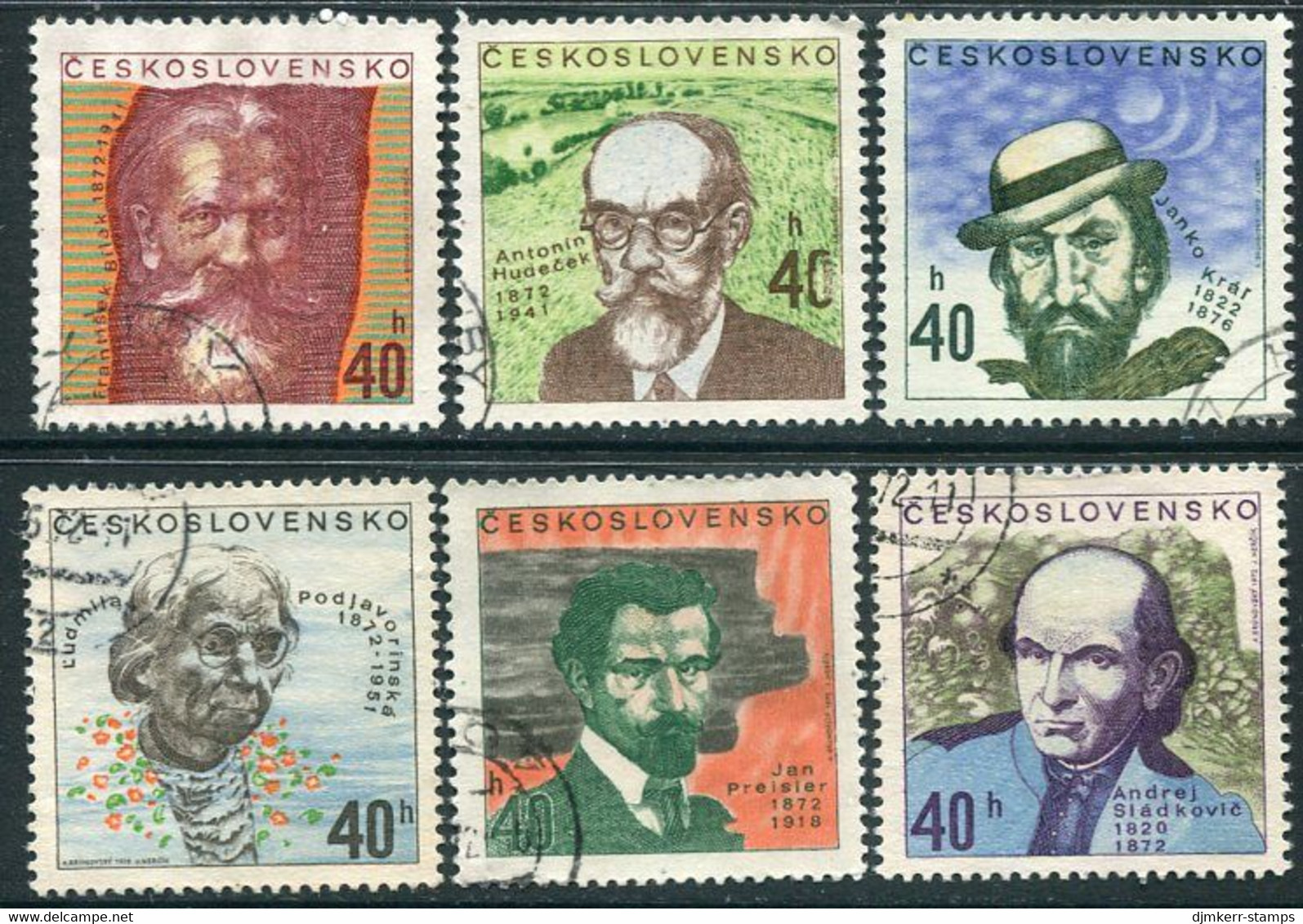 CZECHOSLOVAKIA 1972 Personalities Used  Michel 2073-78 - Used Stamps