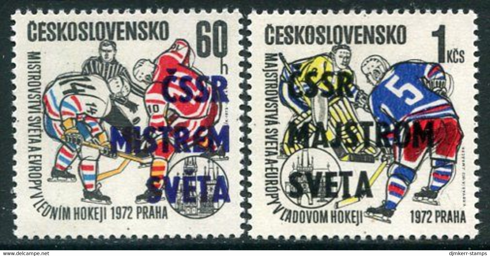 CZECHOSLOVAKIA 1972 Ice Hockey Winners MNH / **  Michel 2084-85 - Ongebruikt