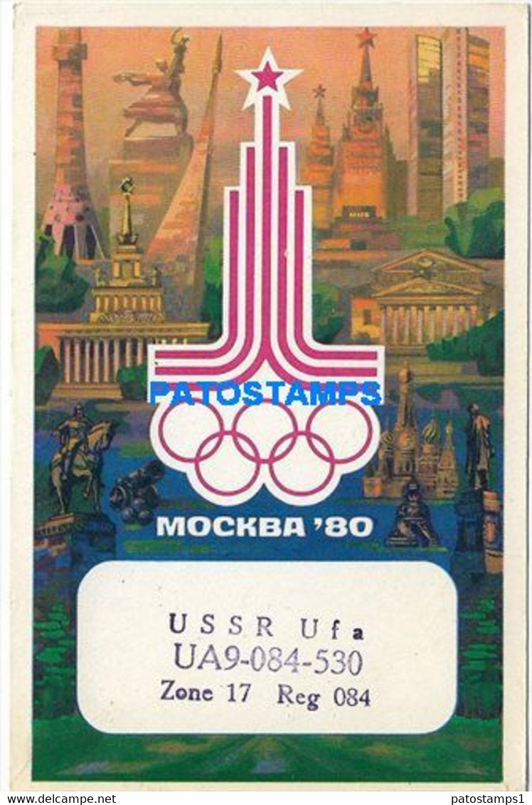 174058 RUSSIA MOSCOW OLYMPIAD RADIO QSL LU4MEE YEAR 1980 NO POSTAL POSTCARD - Radio