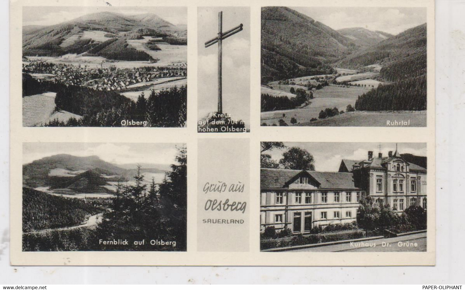 5787 OLSBERG, Kurhaus Dr. Grüne, Ruhrtal, Kreuz....1952 - Meschede