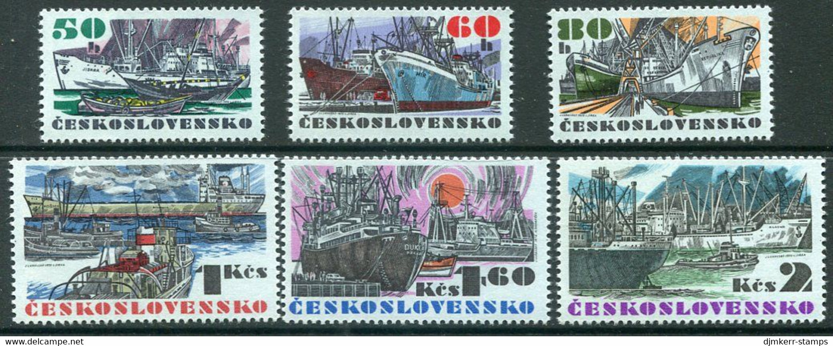 CZECHOSLOVAKIA 1972 Merchant Shipping MNH / **  Michel 2091-96 - Unused Stamps