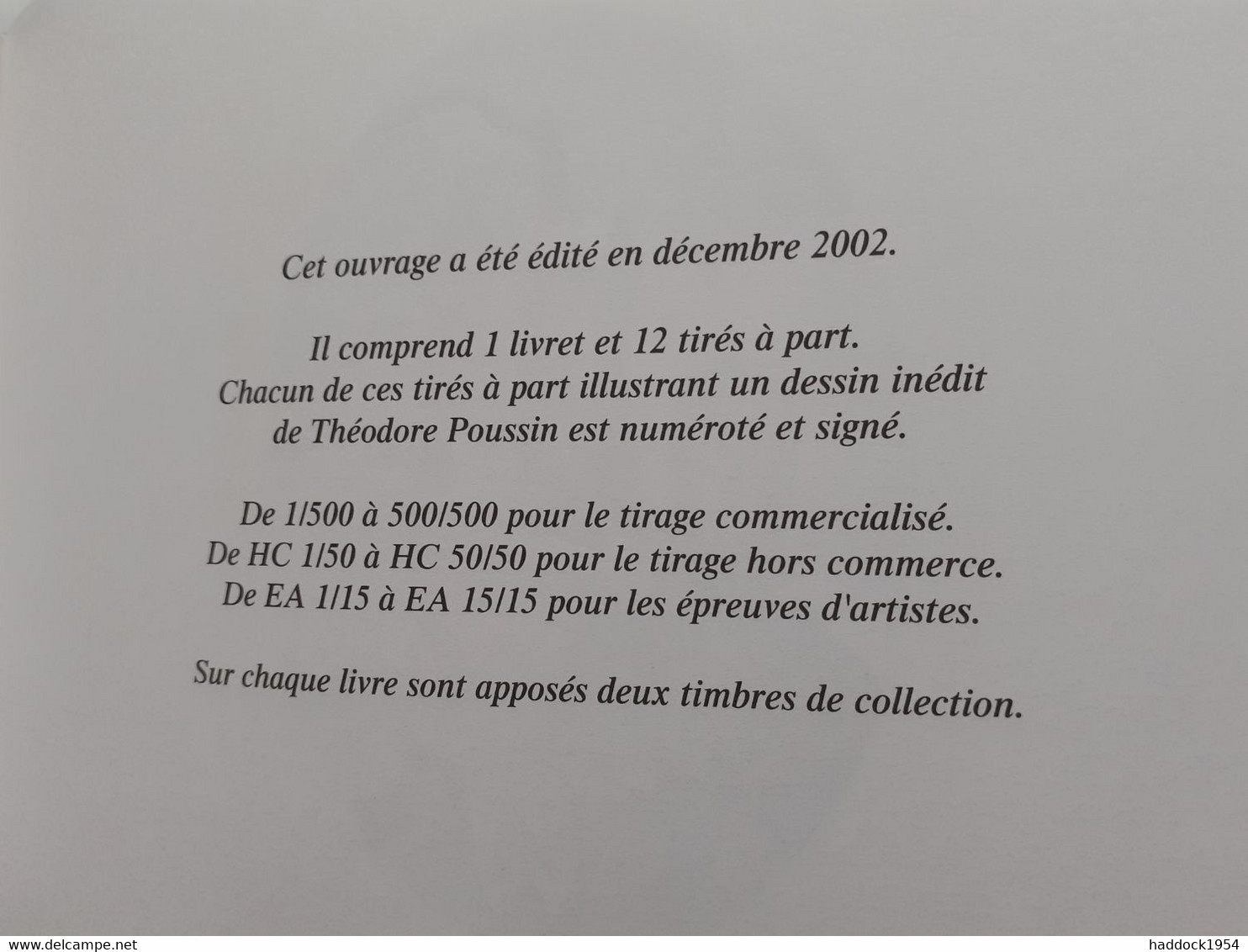 de THEODORE POUSSIN à FRANK LE GALL daniel maghen 2002