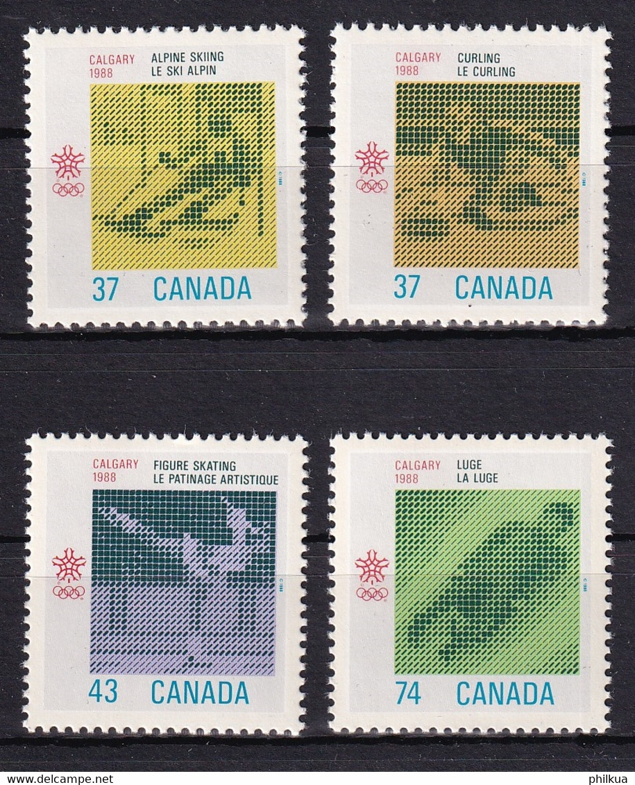 MiNr. 1075 - 1078  Kanada (Dominion)1988, 12. Febr. Olympische Winterspiele, Calgary (V) - Postfrisch/**/MNH - Ongebruikt