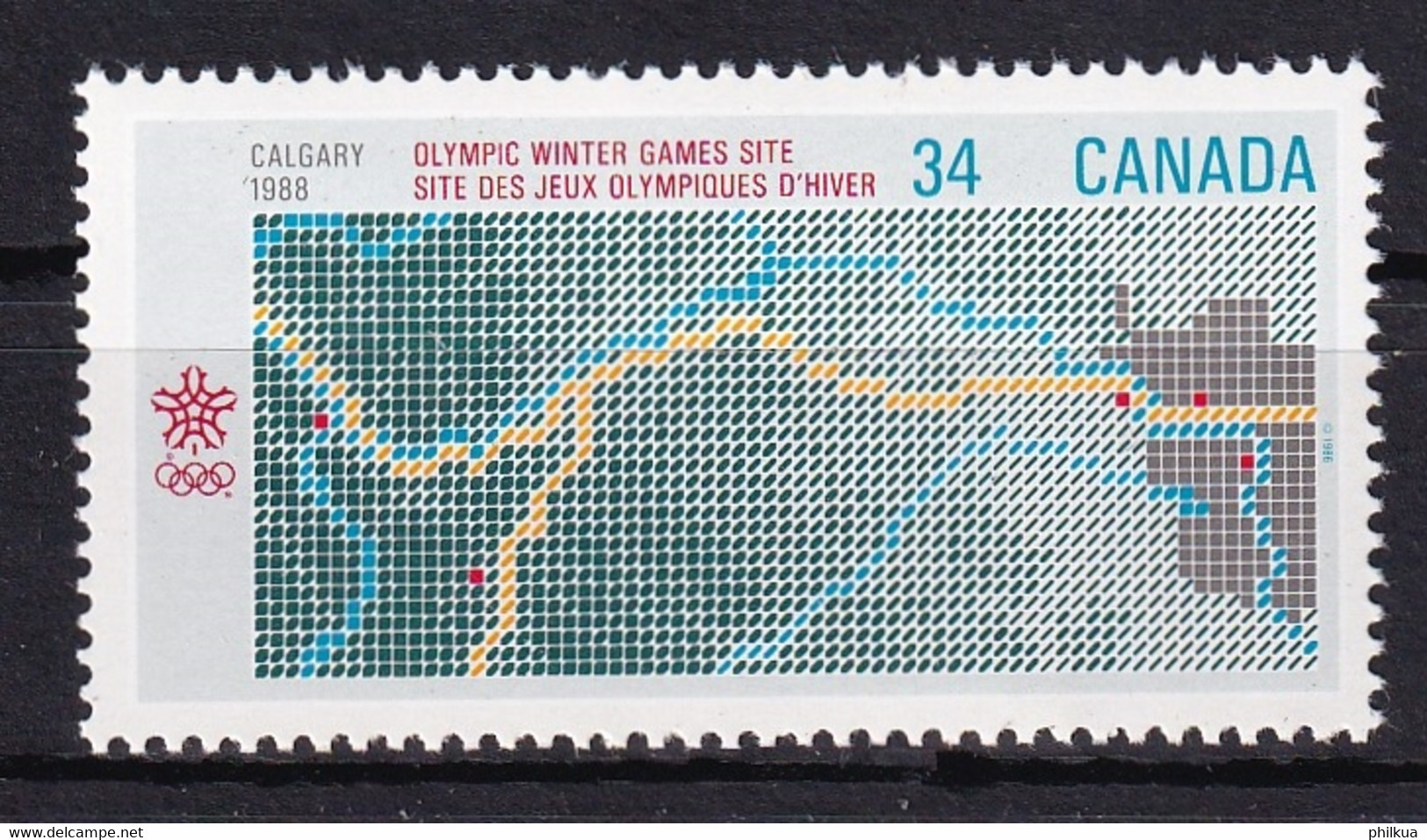 MiNr. 986 Kanada (Dominion)1986, 13. Febr. Olympische Winterspiele 1988, Calgary (I) - Postfrisch/**/MNH - Neufs