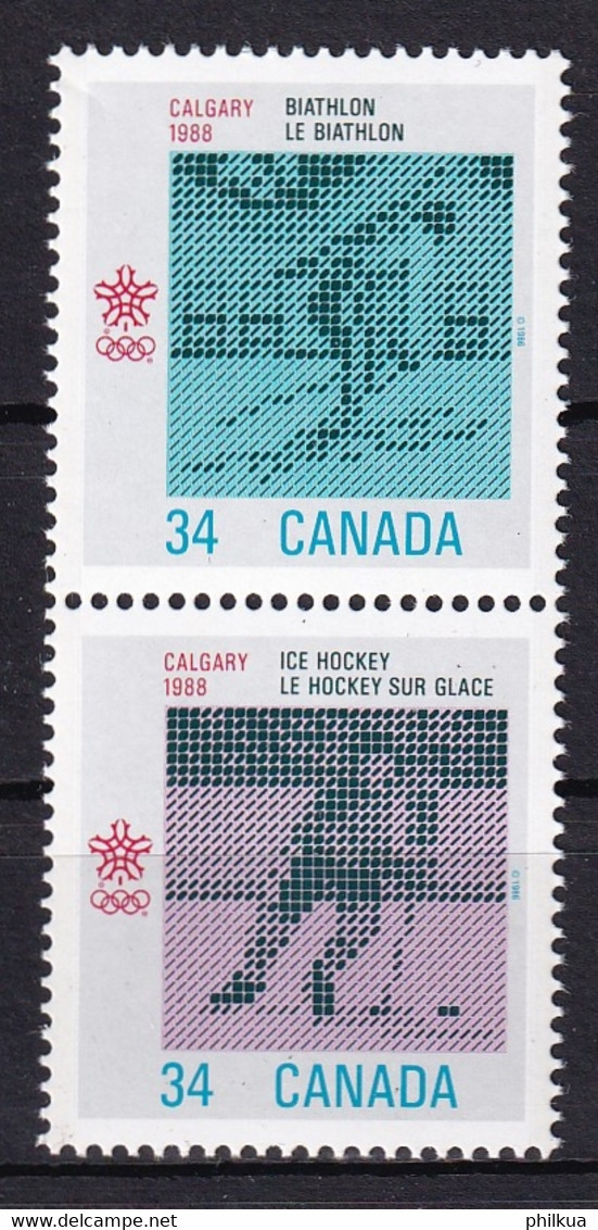 MiNr. 1011 - 1012  Kanada (Dominion)1986, 15. Okt. Olympische Winterspiele 1988, Calgary (II) - Postfrisch/**/MNH - Neufs