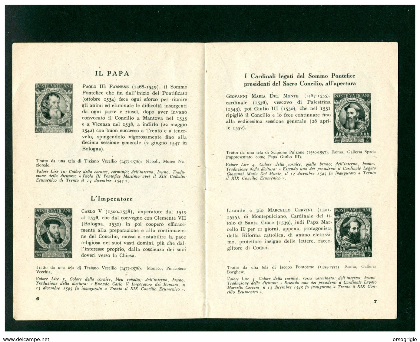VATICANO - Libretto Dei FRANCOBOLLI EMESSI IN RICORDO DELLA APERTURA SACRO CONCILIO DI TRENTO 1945 - Errors & Oddities