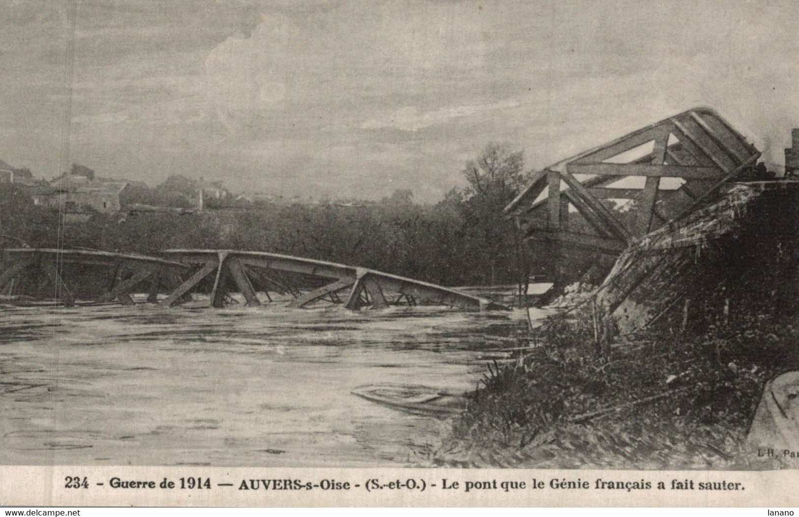 AUVERS Sur OISE Le Pont Que Le Génie Francais à Fait Sauter - Oorlog 1914-18