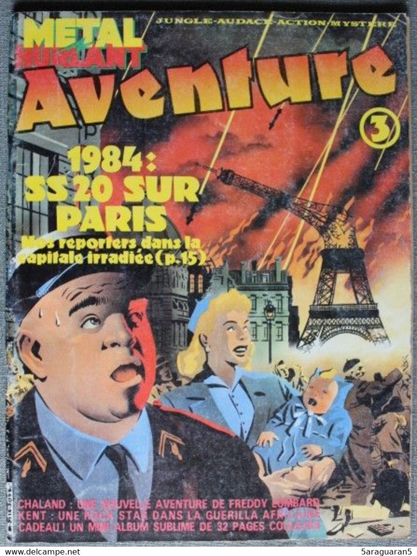 MAGAZINE BD METAL HURLANT AVENTURE - 3 - Janvier 1984 - Avec Mini Album - Métal Hurlant