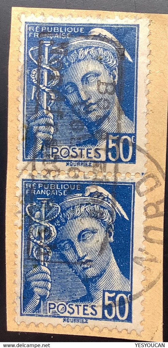 Guerre 1940 DUNKERQUE 4 VARIÉTÉ SURCH. RENV. S.Scheller 50c Mercure(France Frankreich Dünkirchen 2.WK Deutsche Besetzung - War Stamps
