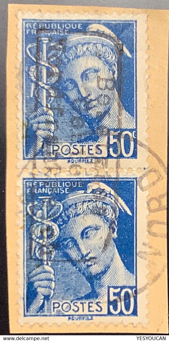 Guerre 1940 DUNKERQUE 4 VARIÉTÉ SURCH. RENV. S.Scheller 50c Mercure(France Frankreich Dünkirchen 2.WK Deutsche Besetzung - War Stamps