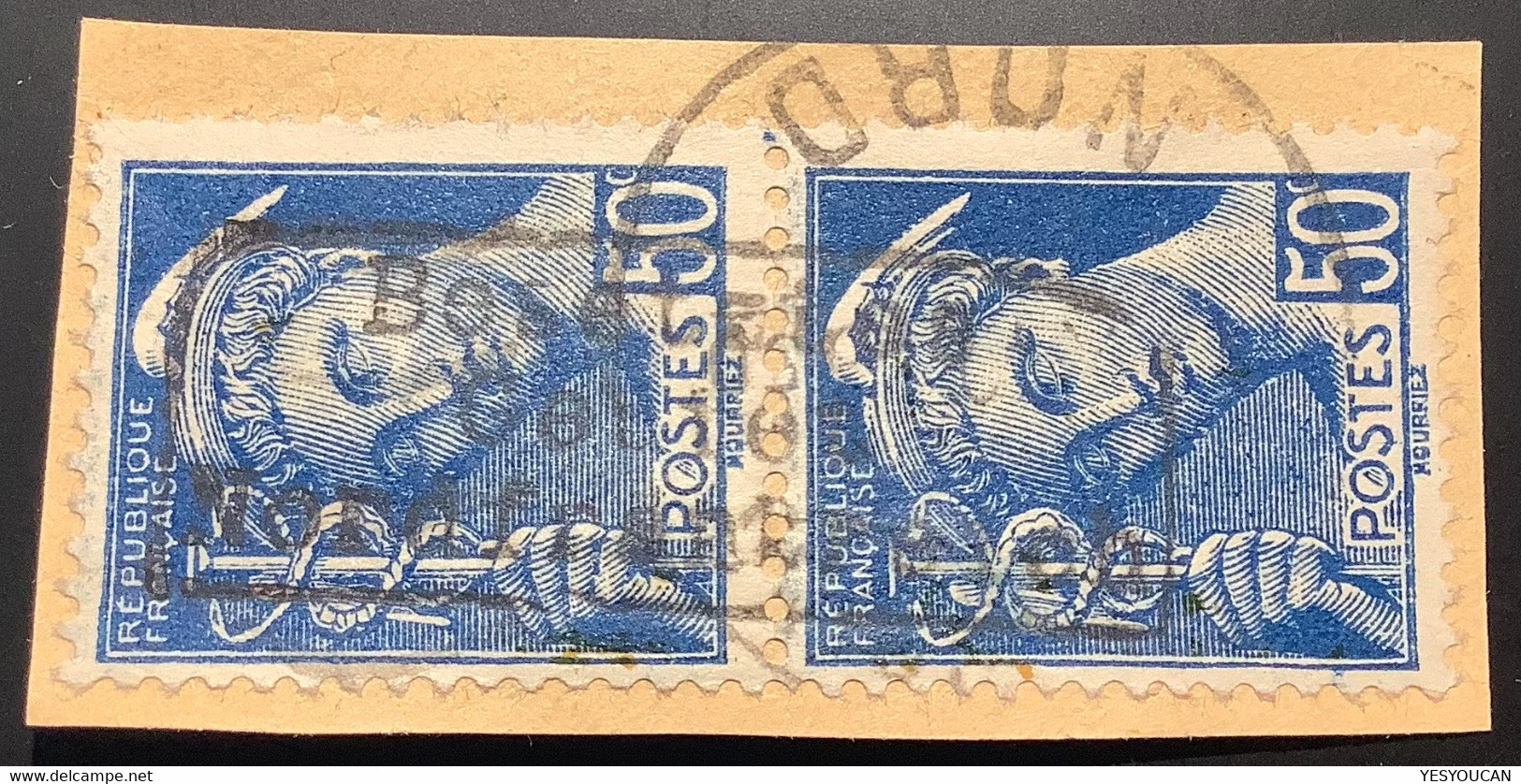 Guerre 1940 DUNKERQUE 4 VARIÉTÉ SURCH. RENV. S.Scheller 50c Mercure(France Frankreich Dünkirchen 2.WK Deutsche Besetzung - Guerre (timbres De)